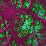 Beautiful fractal flower in green and vinous