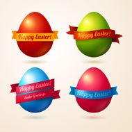 Vector eggs with colorful ribbons and place for your text N2