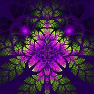 Multicolor fabulous fractal pattern Collectiont - tree foliage N4