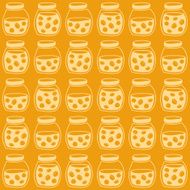 Bright seamless pattern with the apricot jam jars N2