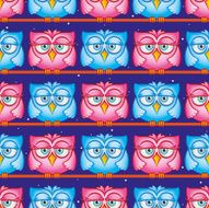 owls seamless pattern N11