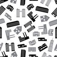 buildings and houses seamless pattern eps10