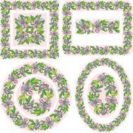 patterns and borders with hand drawn orchid flowers N2
