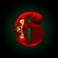 vector velvet 6 letter with gold