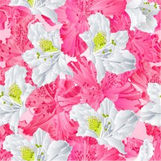 Seamless texture pink and white rhododendron vector