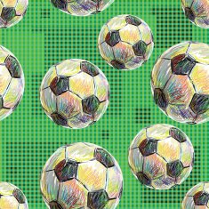 Football Seamless pattern of soccer balls