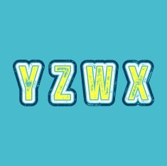 W X Y Z - Grunge Colorful Retro Type N2
