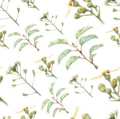 Seamless pattern with beautiful spring flowers and plants N12