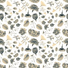 Seamless pattern with beautiful spring flowers and plants N15