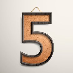 3d wooden frame cork board number 5