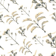 Seamless pattern with beautiful spring flowers and plants N16