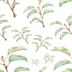 Seamless pattern with beautiful spring plants N5
