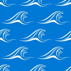 Cartoon white ocean waves seamless pattern N2