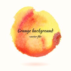 Watercolor Grunge Background Vector Yellow and Orange Circle N2