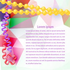 Abstract background of colored triangles with serpentine and bea N2