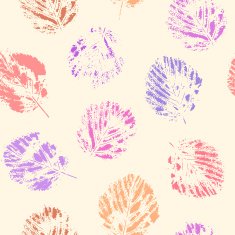 Colorful leaf prints seamless pattern in pastel colors