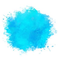 Watercolor blue paint stain N3