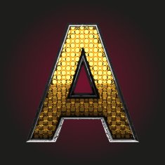 vector golden and silver letter a N2