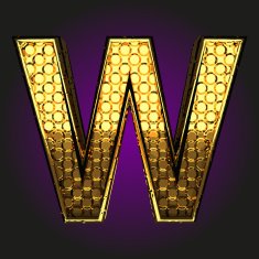 w vector golden letter