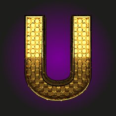 u vector golden letter