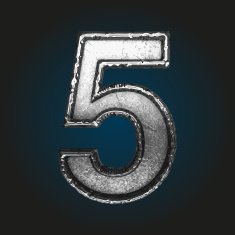 5 vector metal letter