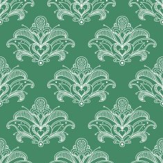 Green and white paisley seamless pattern