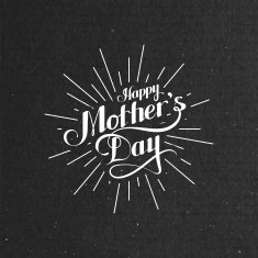 Happy Mothers Day retro label with light rays N2