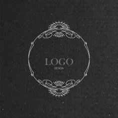 ornate art-deco frame on cardboard texture