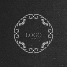 ornate art-deco frame on cardboard texture N2