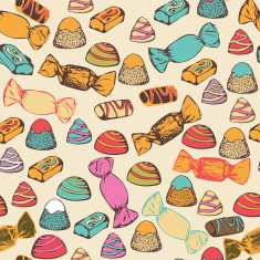 Seamless pattern with colorful candies
