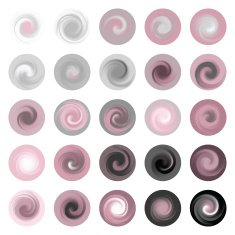 Mixed Paint Color Swatches Circles Palette Pink Grey Shades