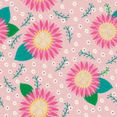 lovely pink flower seamless pattern