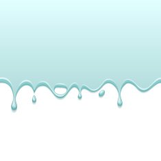 Creamy turquoise drips on white back Paint or ink drops