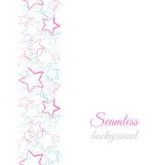 Grunge color stars Border seamless pattern N2