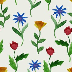 Vector Watercolor Summer Seamless Pattern