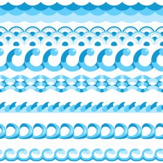 Seamless blue waves patterns