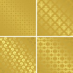 gold patterns with gradient - vector set