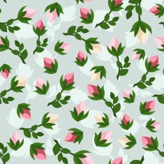 Seamless pattern with rosebuds Vector illustration