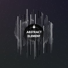 Dark cosmic background with ornament and stripes Abstract art element