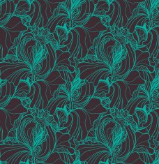 Seamless vector pattern with floral ornament N8