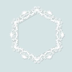 carved vintage frame made of paper for picture or photo N6