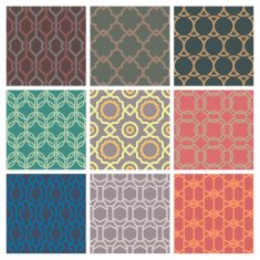 Set of 9 retro and modern style seamless patterns set 2 N2