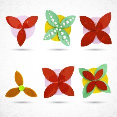 Round vintage decorative flower elements Handmade N5