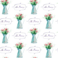 seamless pattern with wterolor bouquet N2