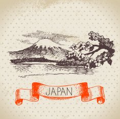 Hand drawn Japanese illustration N3