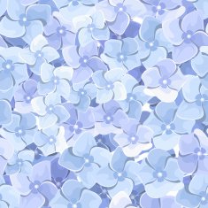 Seamless background with blue hydrangea flowers Vector illustration