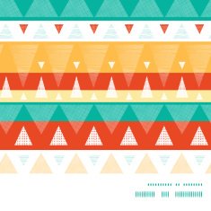 Vector vibrant ikat stripes horizontal frame seamless pattern background