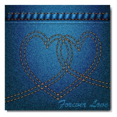 Denim twin heart stitch tab N2
