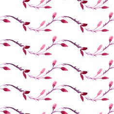 Seamless watercolor background with violet branches Vector