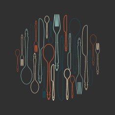 Pattern with cutlery N2